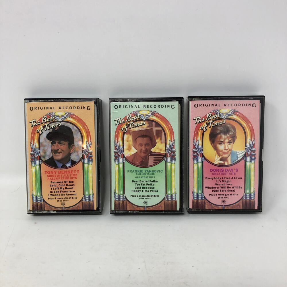 Lot of 3 Cassette Tapes Greatest Hits Tony Bennett Doris Day Frankie Yankovic